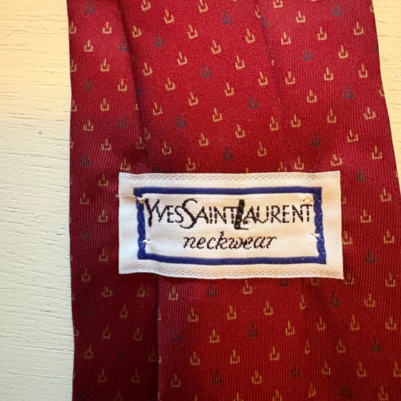 YSL Maroon Silk Tie - Picture 4 of 4